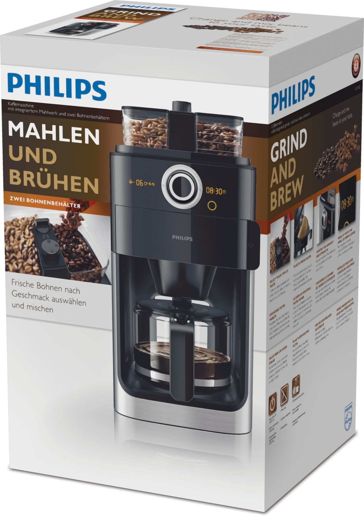 Philips grind. Кофеварка Philips hd7762 Grind & Brew. Кофемашина Philips hd7762/00. Philips hd7762/00. Philips hd7762 Grind & Brew.