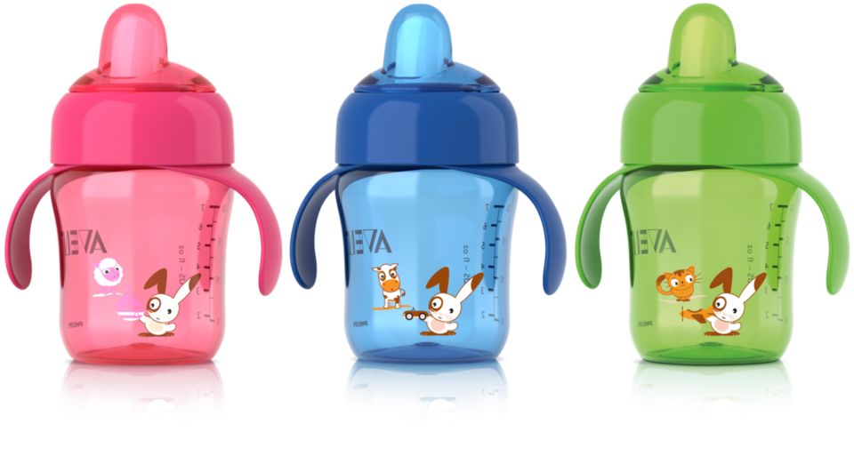 Vaso Antiderrame Infantil Vasos Para Bebe Con Bombilla Diseño de Ballena  Lanza Agua Rosado PQNP-1