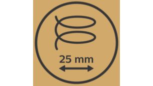 Diamètre de 25 mm pour des boucles naturelles