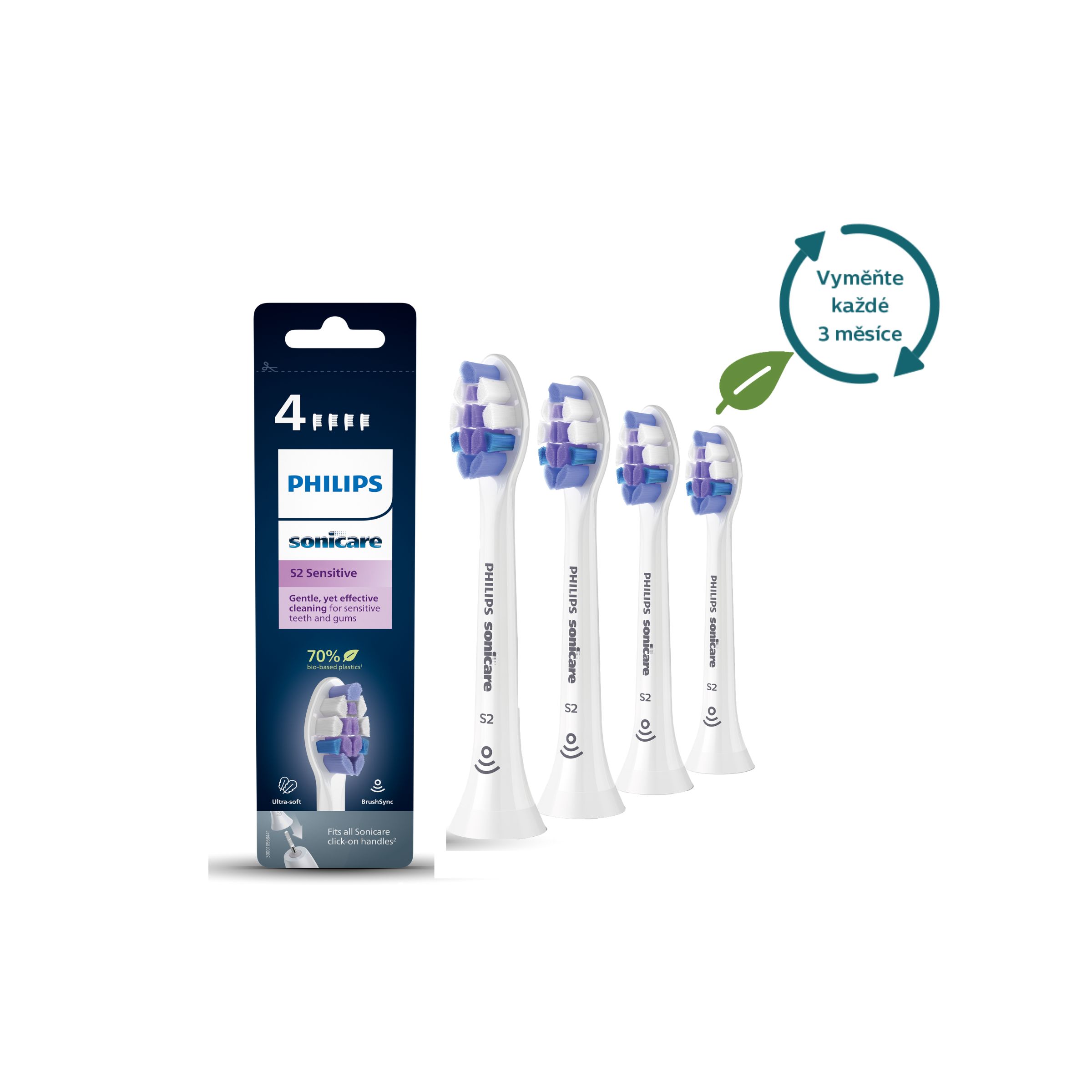 Sonicare Philips Sensitive - Standardní Hlavice Sonického Kartáčku - HX6054/10