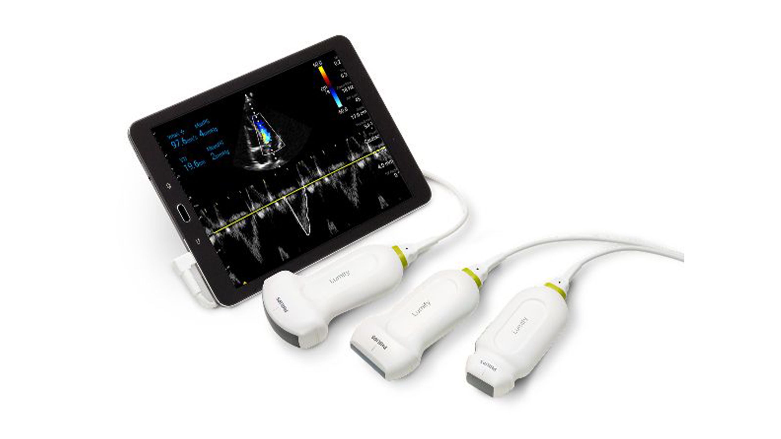 Philips Lumify Android handheld ultrasound with three transducers