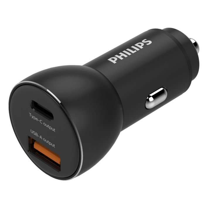 Autolader met USB-A- en USB-C-poort