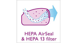 HEPA AirSeal en wasbaar HEPA 13-filter