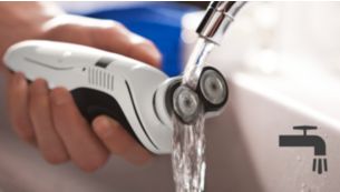 Shaver can be rinsed clean under the tap