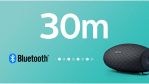 Strong Bluetooth connection up to 30 m or 100 ft