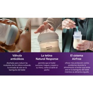 Avent Natural Response Pack 4 Biberones Airfree, chupete, cepillo