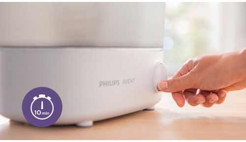 A sterilising cycle lasts just 10 minutes