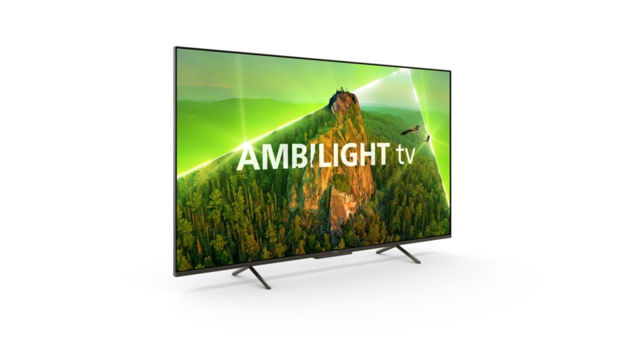 Philips 55PUS8108 (2023) LED HDR 4K Ultra HD Smart TV, 55 inch with  Freeview Play, Ambilight & Dolby Atmos, Satin Chrome