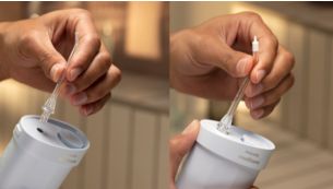 Two nozzles for gentle and effective cleaning