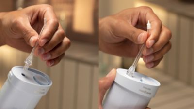 Two nozzles for gentle and effective cleaning