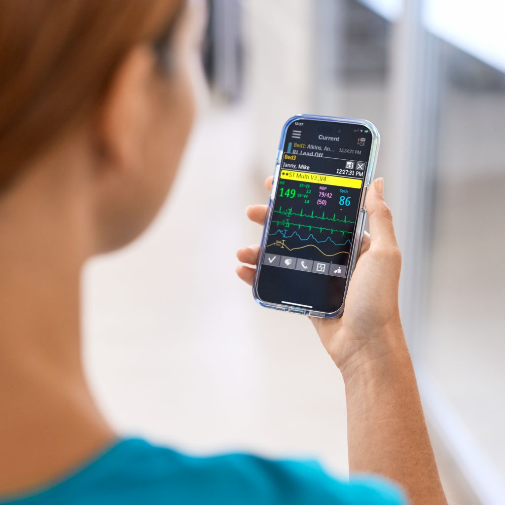 Nurse holding phone