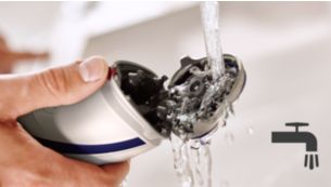 Shaver can be rinsed clean under the tap