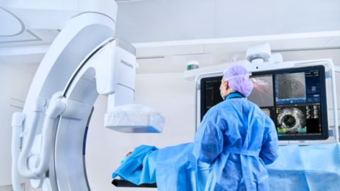 Doctor performs scan