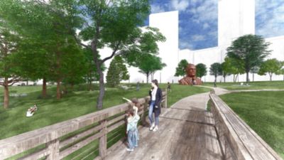 De brug van het stadspark rendert