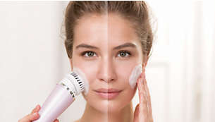Élimine le maquillage et la poussière jusqu'à 11 fois mieux qu'un nettoyage manuel