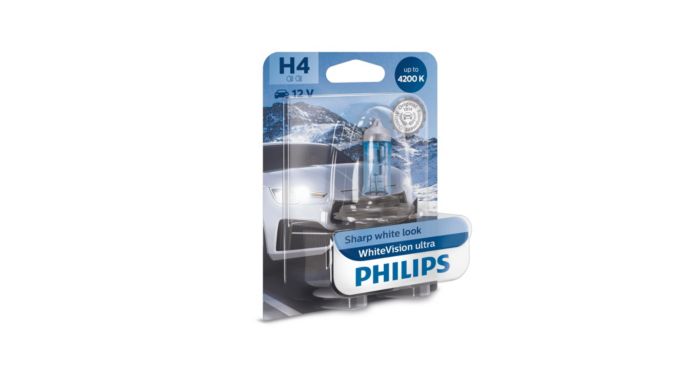 Bombillas H4 Luz blanca Philips Whitevision Ultra