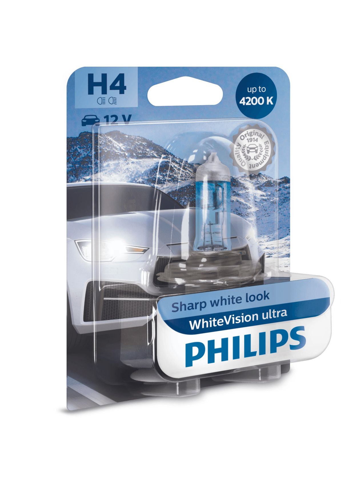 Bombillas H4 Luz blanca Philips Whitevision Ultra