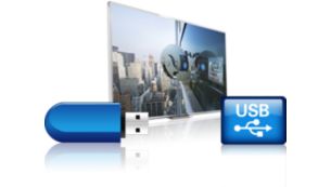 Kaksi USB-paikkaa tehokkaaseen multimediatoistoon