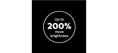 150% mais de luz brilhante para uma visibilidade superior