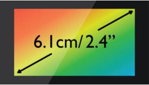 6,1 cm (2,4") TFT-fargeskjerm med høy kontrast