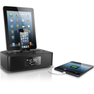 AJ7260D Dual dock triple charging clock radio