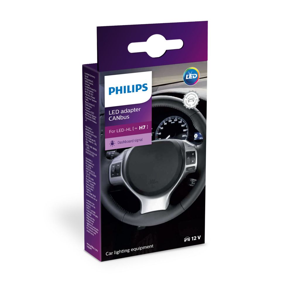 Philips LED Canbus H7 Car Headlight Adapter & Gel Key Holder