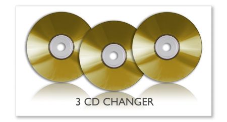 Changeur 3 CD pour passer facilement d'un disque à l'autre