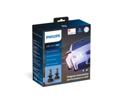 Philips LED H4 Ultinon Pro9000 Car Headlight 18W 5800K Cool White +250%  Bright with Lumileds LED High Low Beam 11342U90CWX2, 2x - AliExpress