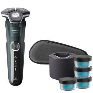 Shaver Series 5000 Wet and dry electric shaver,  cleaning pod & pouch