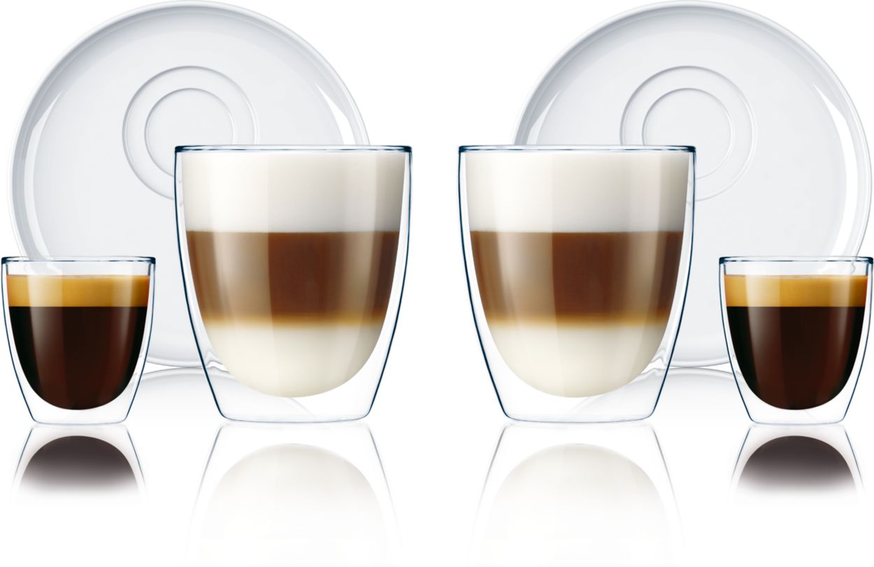 Set de 4 tasses cappucino sur support chrome