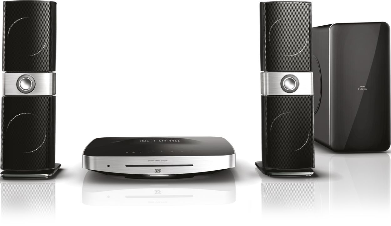 SoundHub Домашний кинотеатр 2.1 с 3D Blu-ray HTB9225D/12 | Philips Fidelio