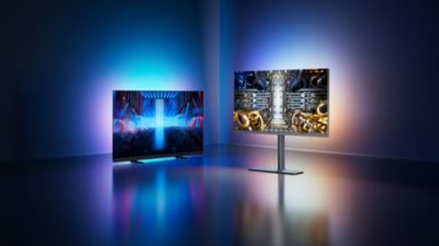 Philips Ambilight TVs OLED+959 und OLED+909 im Vergleich