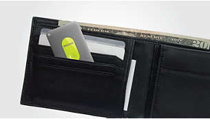 Small and thin to easily fit into your wallet's card pocket