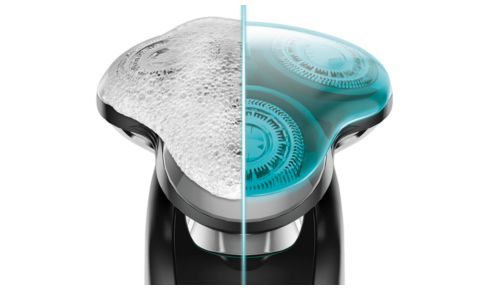 Limpia eficazmente afeitadoras que se utilizan con espuma o gel