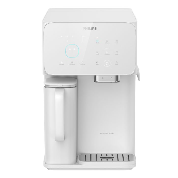 Purified ice cubes, chilled water, boiling water