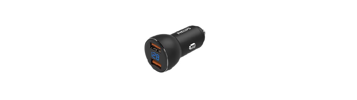 带 2 个 USB-A 端口的车载充电器