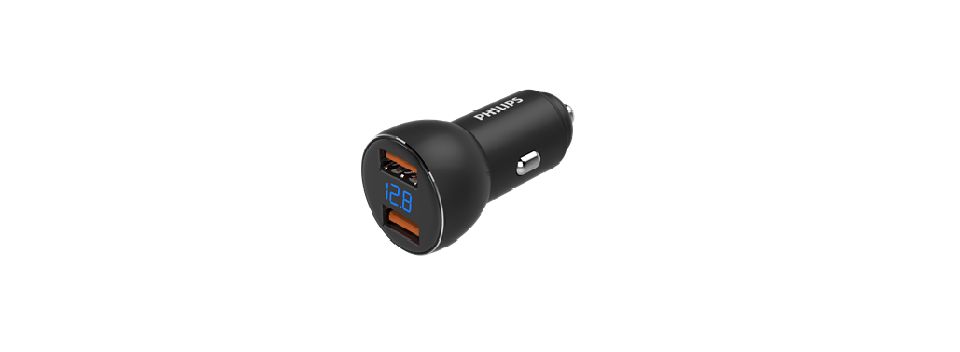 带 2 个 USB-A 端口的车载充电器