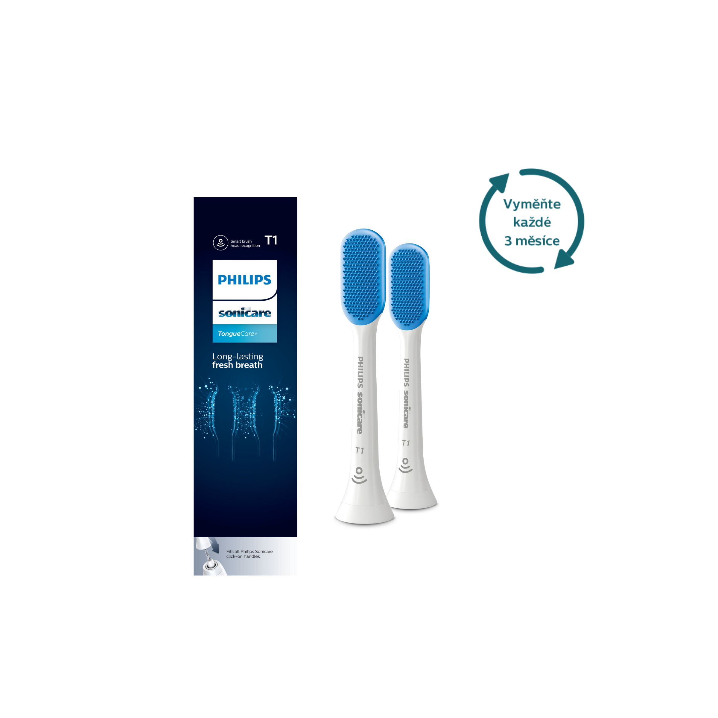 Sonicare Philips TongueCare+ - Hlavice Na Čištění Jazyka 2 Ks Bílá - HX8072/01