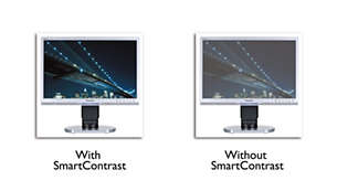 Kontrast SmartContrast 6000:1 zapewniający głęboką czerń i większe bogactwo szczegółów