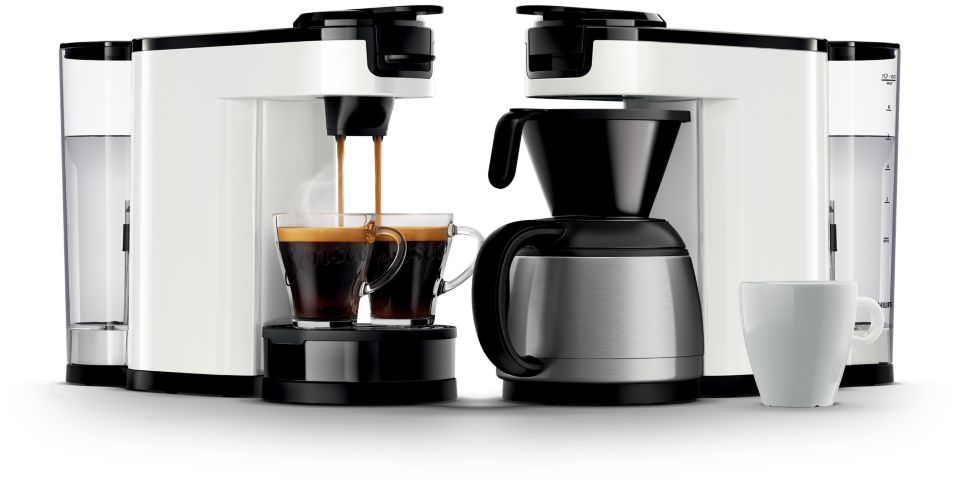 Macchina Da Caffè Philips Senseo Switch HD6592/05 2 In 1 - Filtro E Cialde Senseo - Caraffa Termica Inox 7 Tazze - Serbatoio 1L
