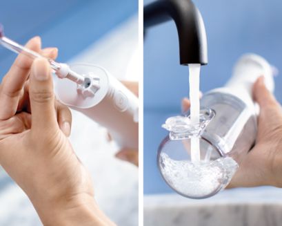 Filling water for the water flosser