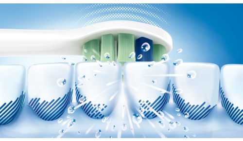 Rimuove la placca fino a 6 volte in più rispetto a uno spazzolino manuale