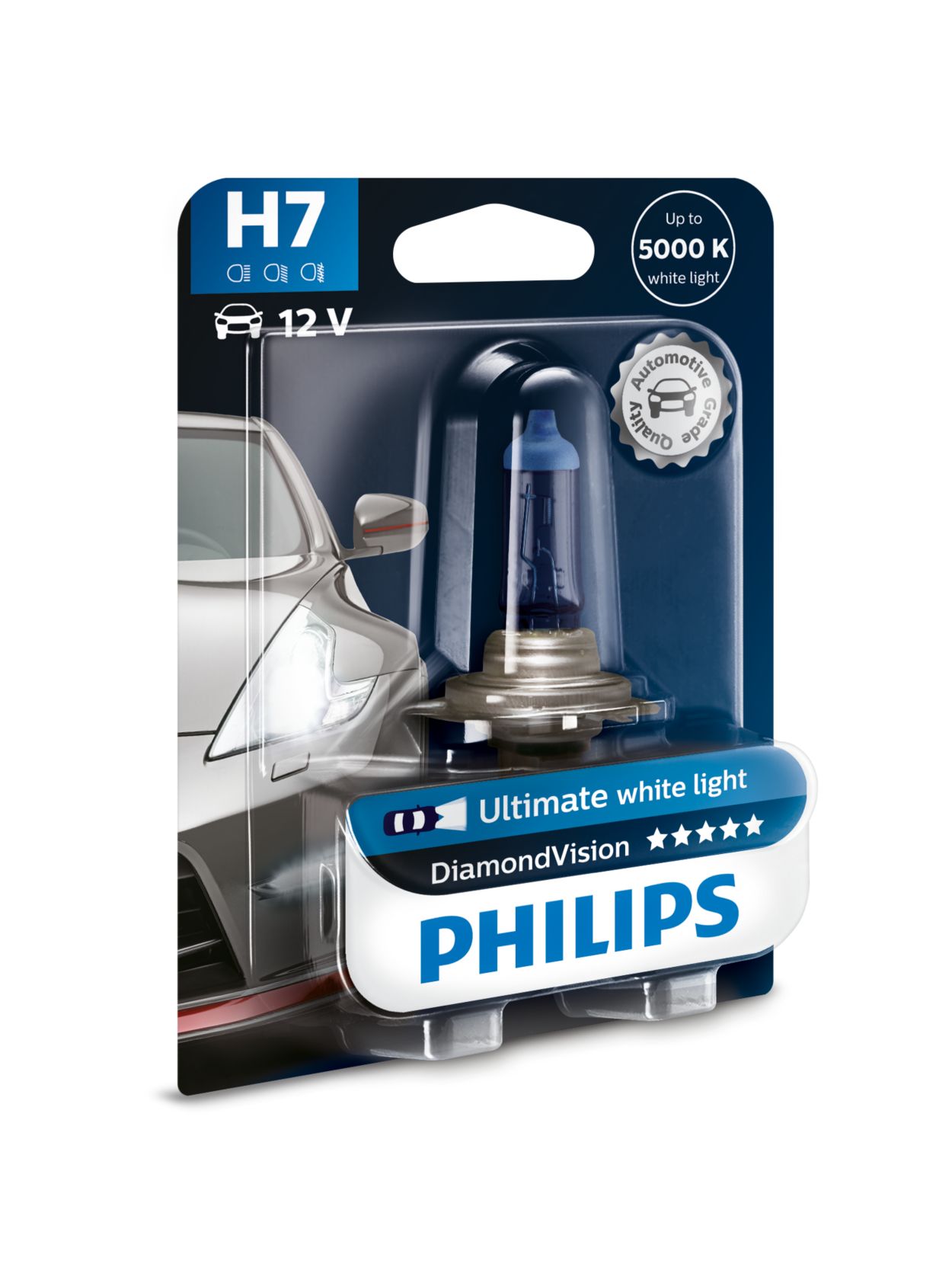 H7 Philips Diamond Vision Upgrade Headlight Bulbs (pair) 12v 55w