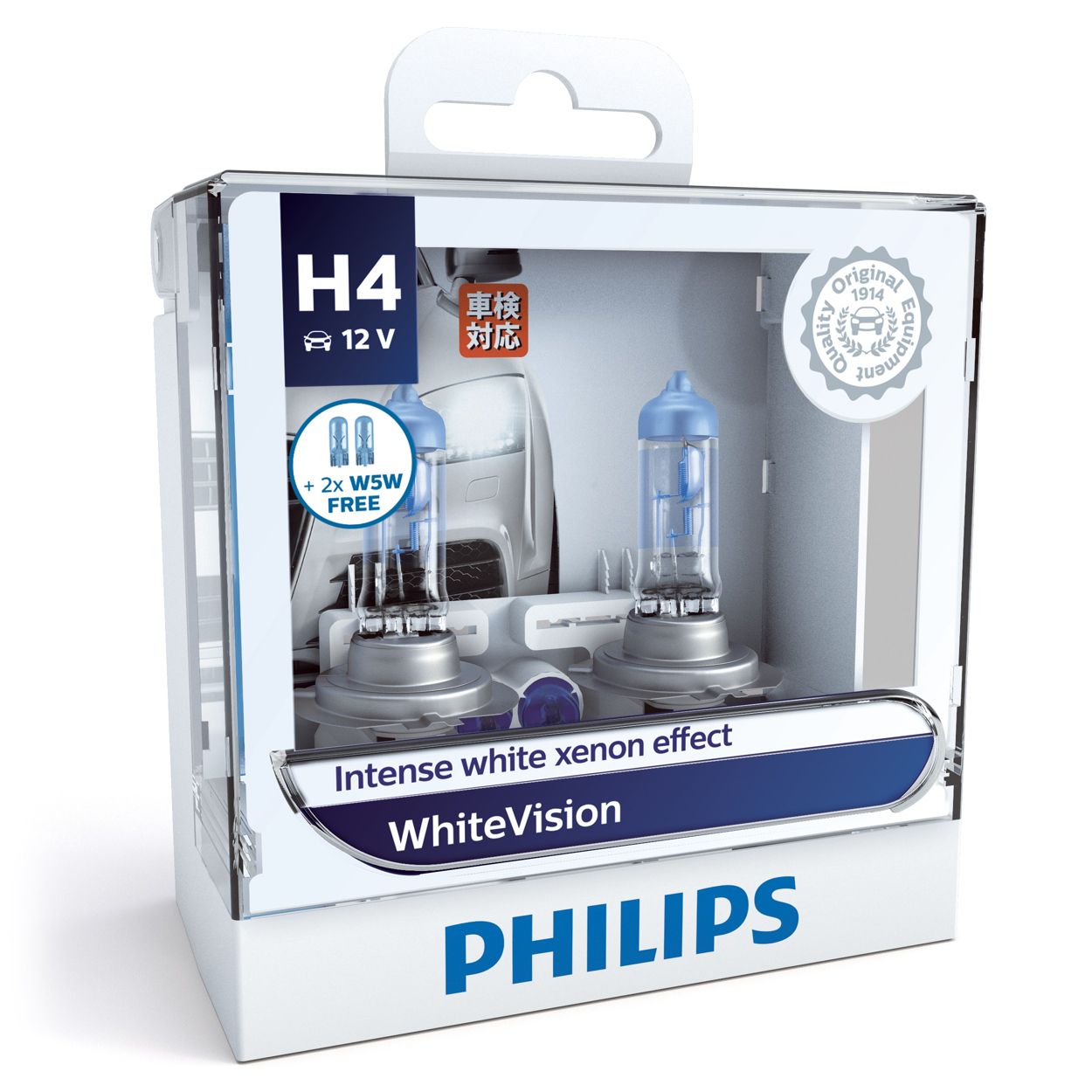 Jeu de 2 ampoules H4 WhiteVision PHILIPS 12342WHVSM