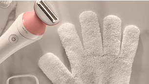 Gant exfoliant permettant de prévenir l'apparition de poils incarnés