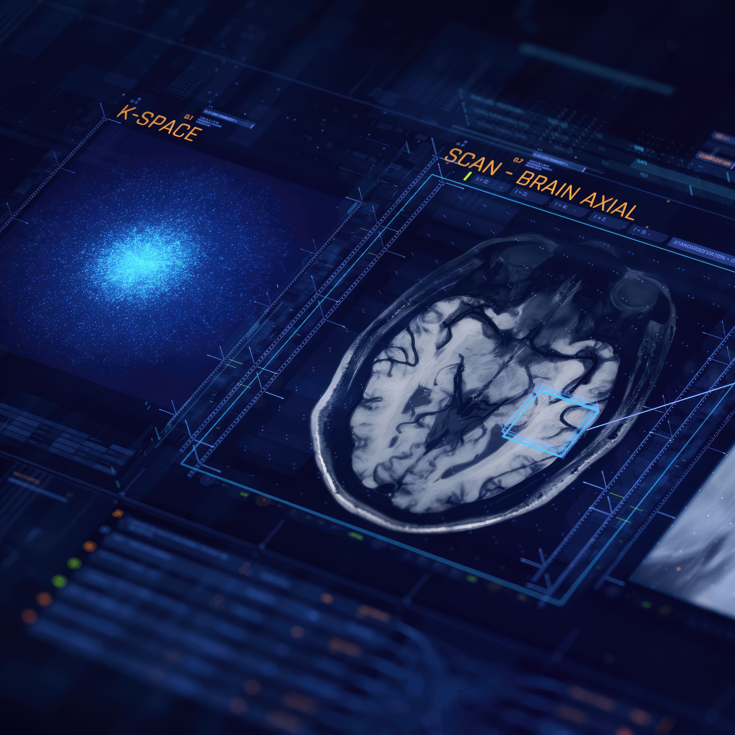 Clinical image of a brain scan with SmartSpeed, an award-winning acceleration technique to speed up MRI exams.