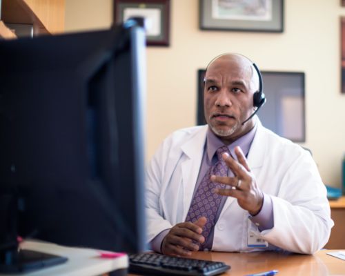 Doctor in meeting