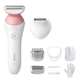 Philips Lady Shaver Series 6000 Cordless shaver with 7 accessories - wet and dry use