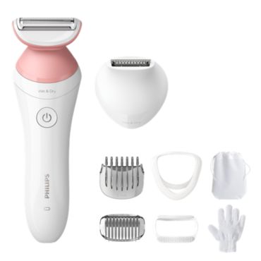 Philips Lady Shaver Series 6000 Cordless shaver with 7 accessories - wet and dry use