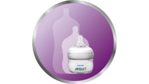 Mindre 2 oz/60 ml sutteflaske udviklet til madning af nyfødte